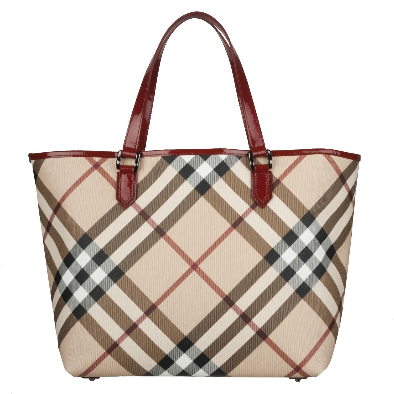burberry large canvas check tote bag