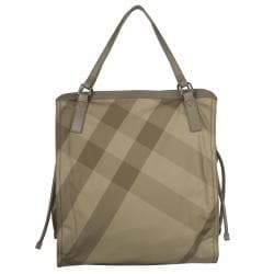 Burberry 3753612 Green Check Nylon Tote Bag