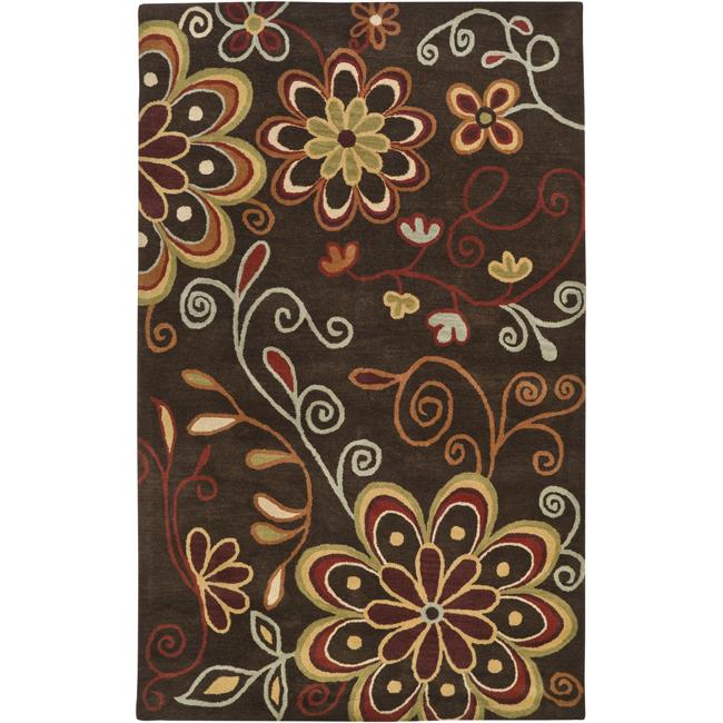 Hand tufted Whimsy Chocolate Wool Rug (10 X 14)