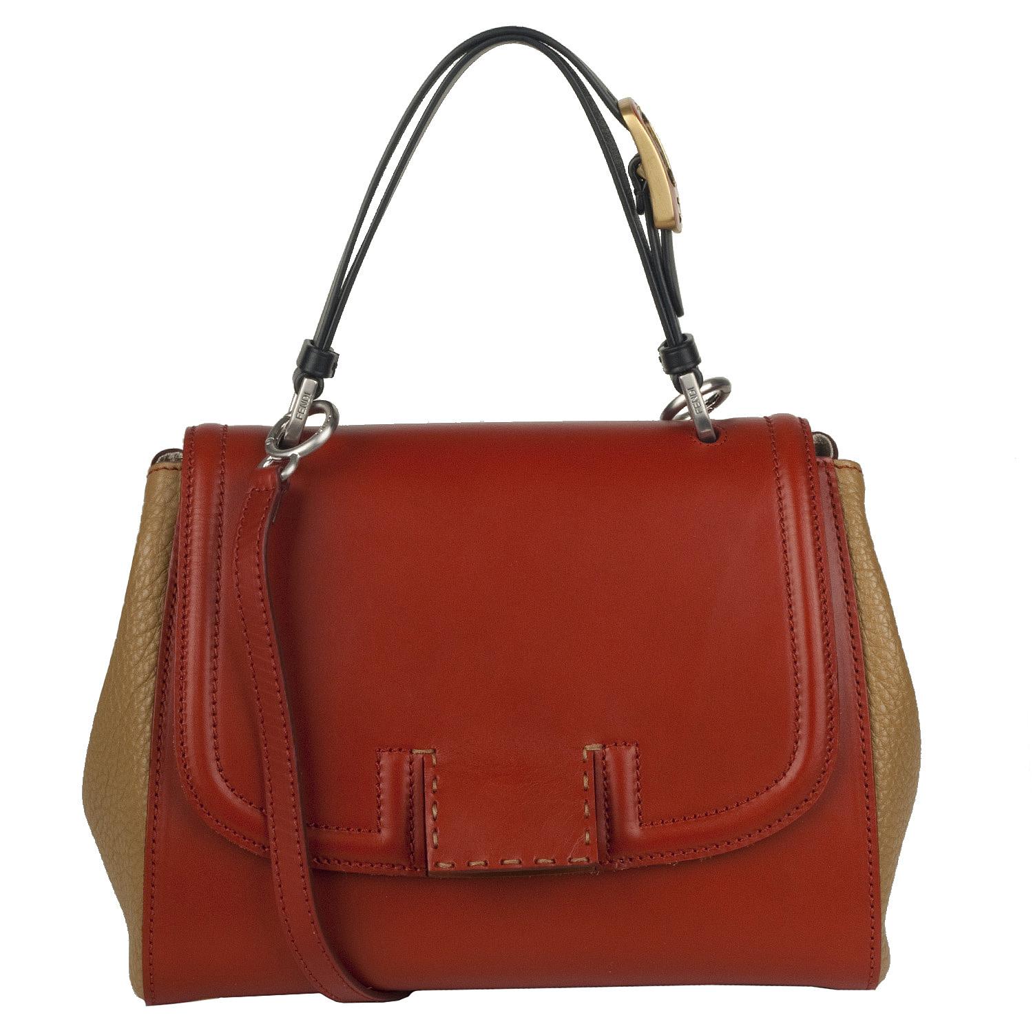 Fendi Silvana Leather Colorblock Satchel