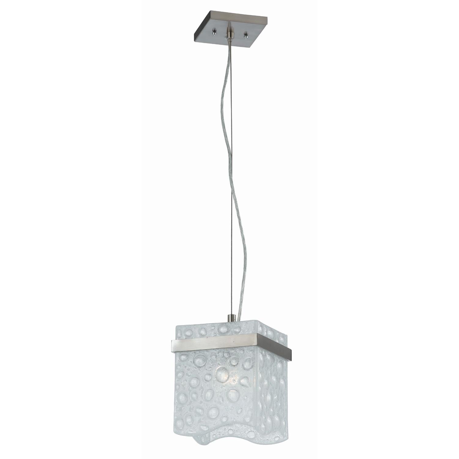 Arctic Ice 1 light Nickel Mini Pendant Light