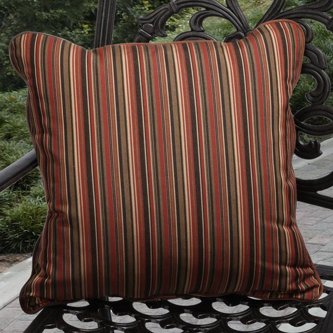 Clara Outdoor Dorset Cherry Red Stripe Throw Pillows Made with