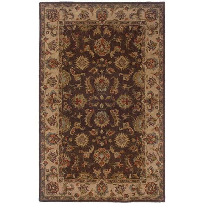 Hand tufted Brown and Beige Wool Area Rug (8 x 10)  