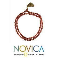 Carnelian Pray Jap Mala Prayer Beads Necklace (India)