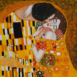 Gustav Klimt 'The Kiss' Framed Hand painted Canvas Art Canvas