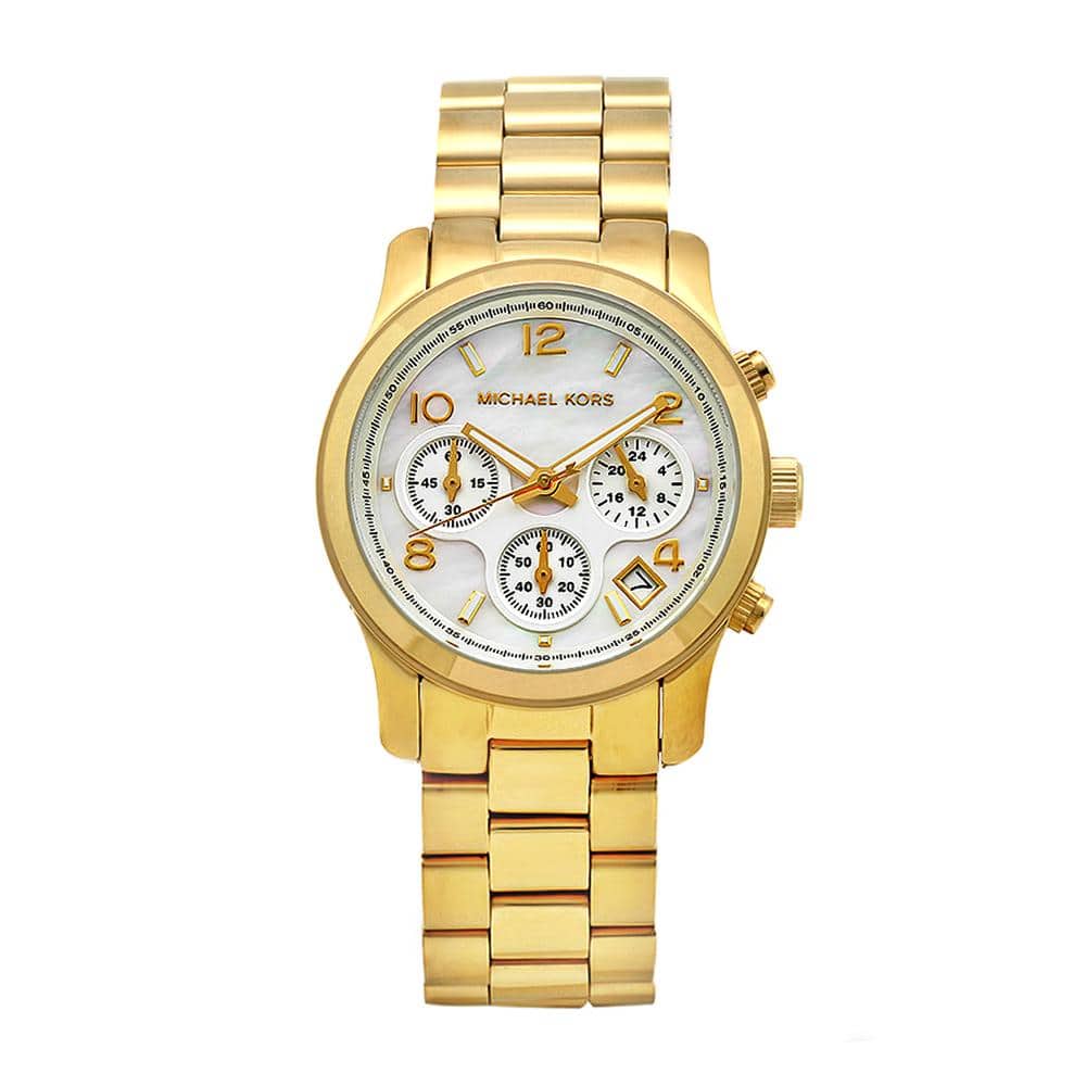 Michael Kors Women's MK5305 Classic Goldtone Steel Mother of Pearl Dial Watch