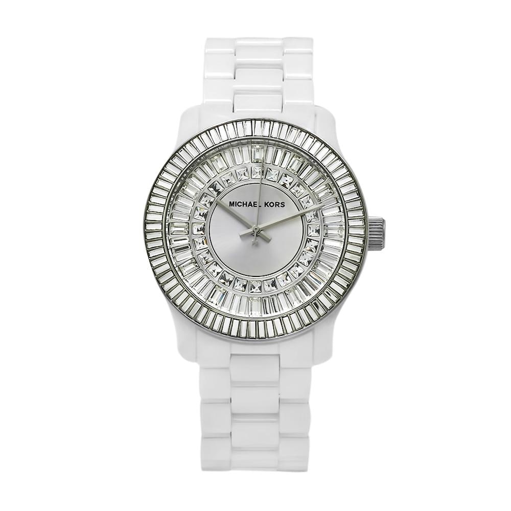 Michael Kors Womens Classic White Ceramic Silver Dial Watch