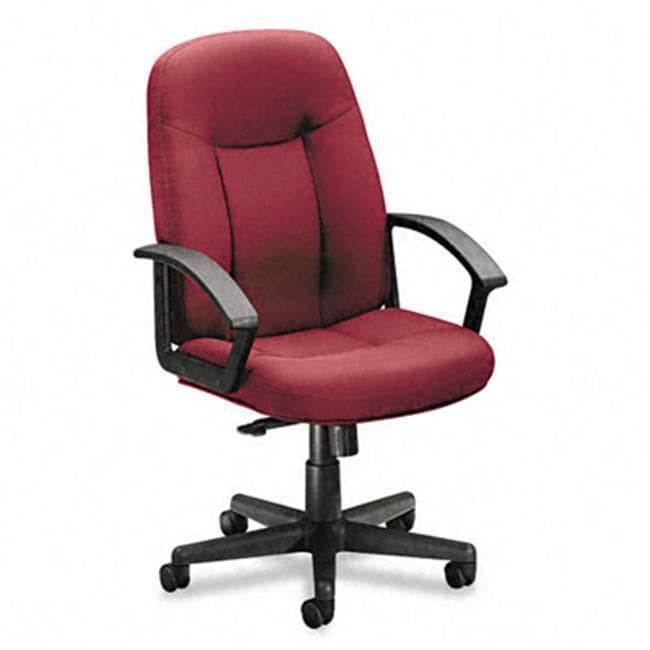 Basyx Vl601 Series Managerial Mid back Swivel Chair (Burgundy360 degree swivelPneumatic seat height adjustmentTilt, tilt lock and tilt tensionBase/Leg Type 5 StarBack width maximum 20.5 inchesBack height maximum 26 inchesDistance between arms 20.5 inc