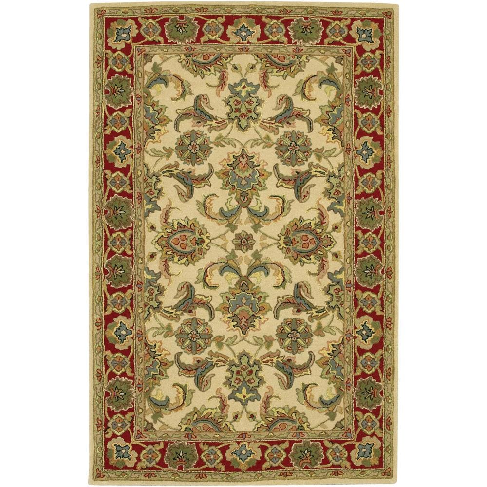 Hand tufted Mandara Oriental Ivory Wool Area Rug (79 X 106) (Gold, orange, brown, beige, green, black, ivoryPattern OrientalTip We recommend the use of a  non skid pad to keep the rug in place on smooth surfaces. All rug sizes are approximate. Due to th