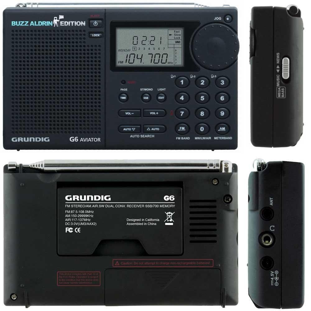Grundig G6BZAE G6 Aviator Buzz Aldrin Edition Portable AM/FM Aircraft