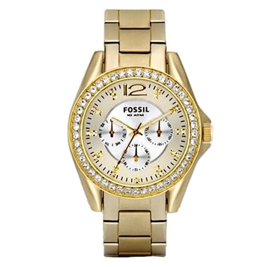   Goldtone Steel Riley Multifunction Boyfriend Watch  