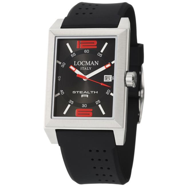 Locman Mens Sport Stainless Steel and Rubber Quartz Date Watch 