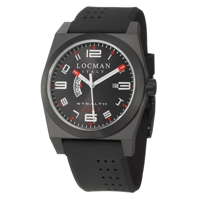 Locman Mens Sport Black Titanium and Rubber Quartz Date Watch Today 