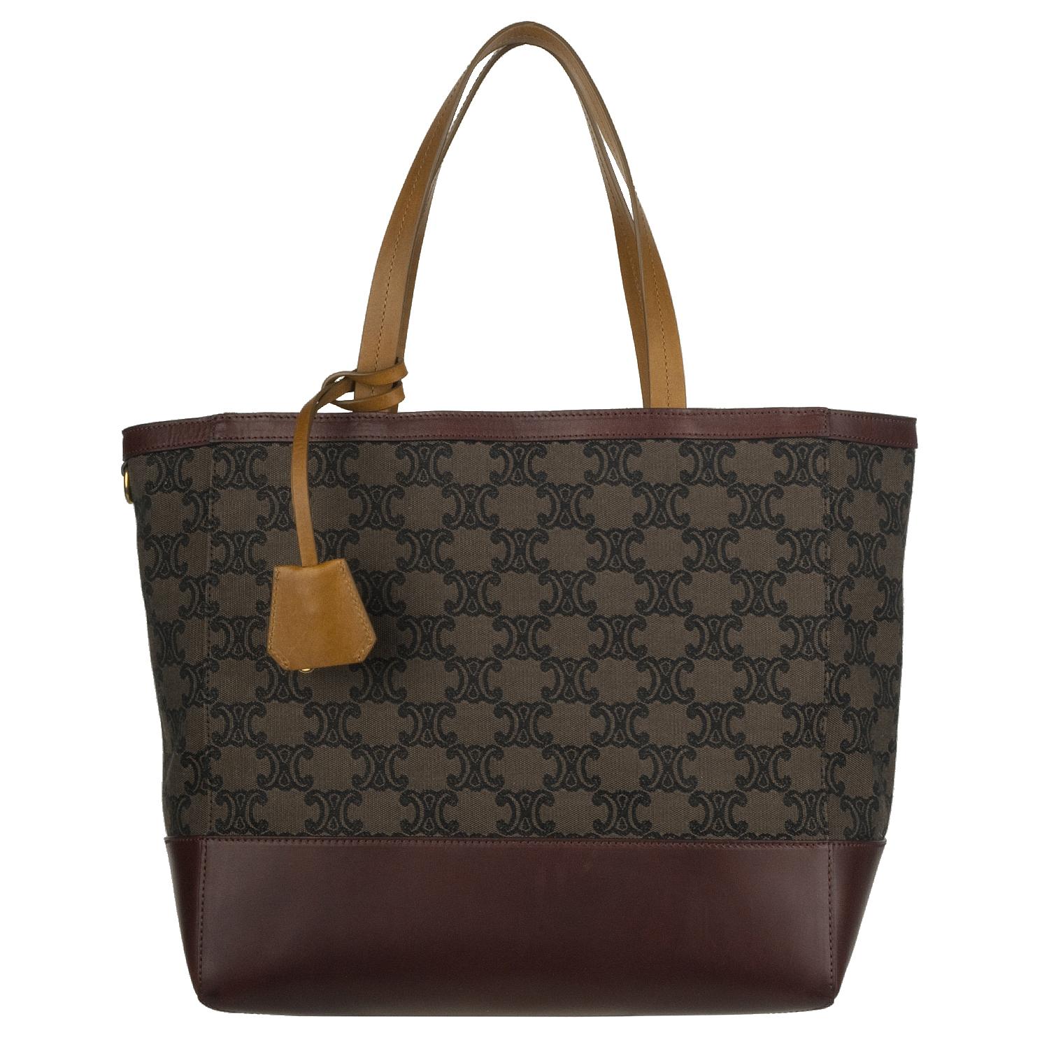 Celine 167802DLJ Brown Canvas Logo Tote Bag