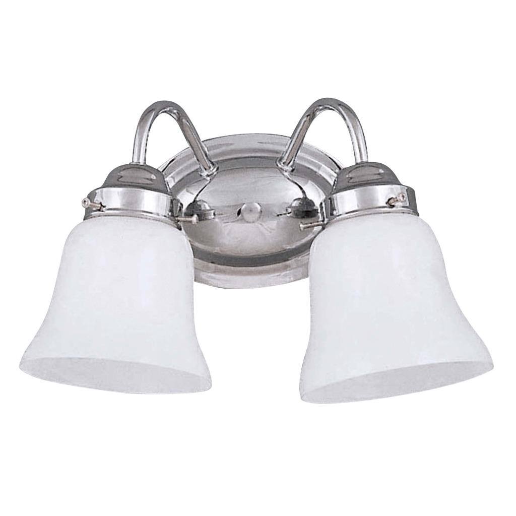 Indoor Transitional Two-Light Chrome Bath Wall Sconce