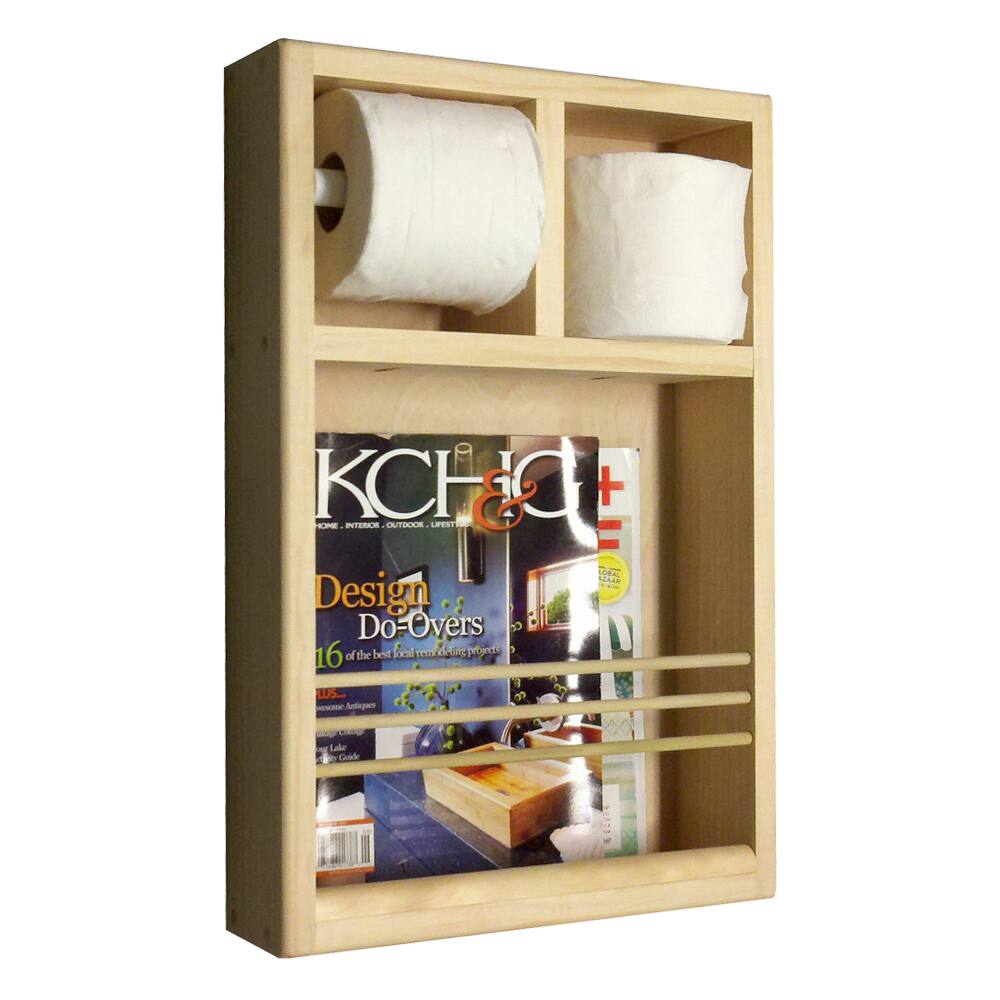 On the Wall Magazine Rack/ Toilet Paper Combo - White