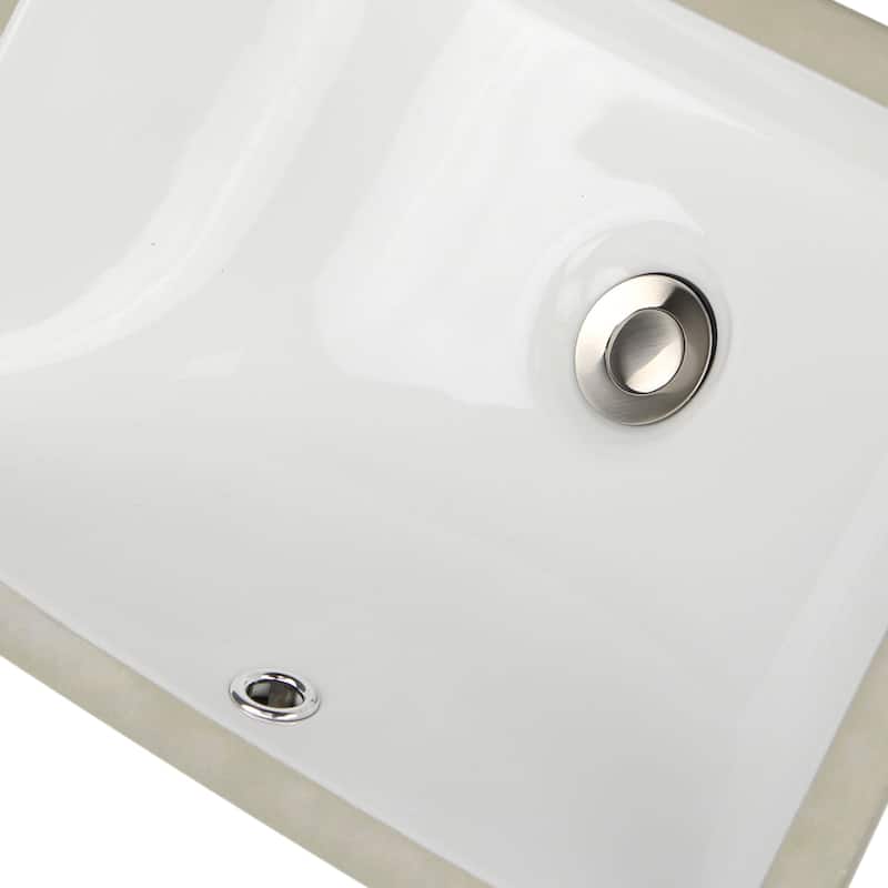 Highpoint Collection Rectangle Ceramic Undermount Vanity Sink