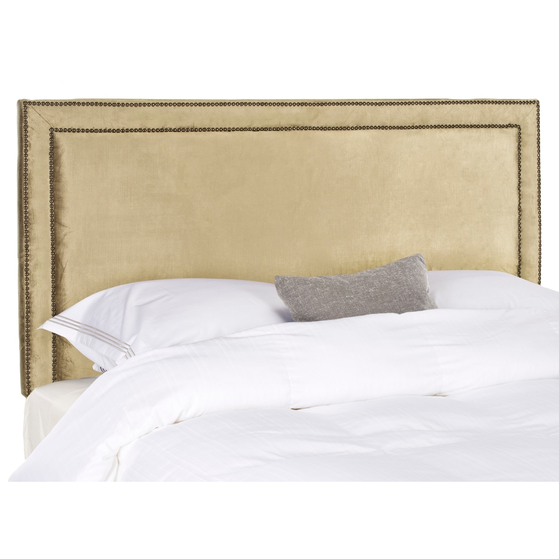 Safavieh Cory Antique Sage Upholstered Headboard Brass Green 0 eBay