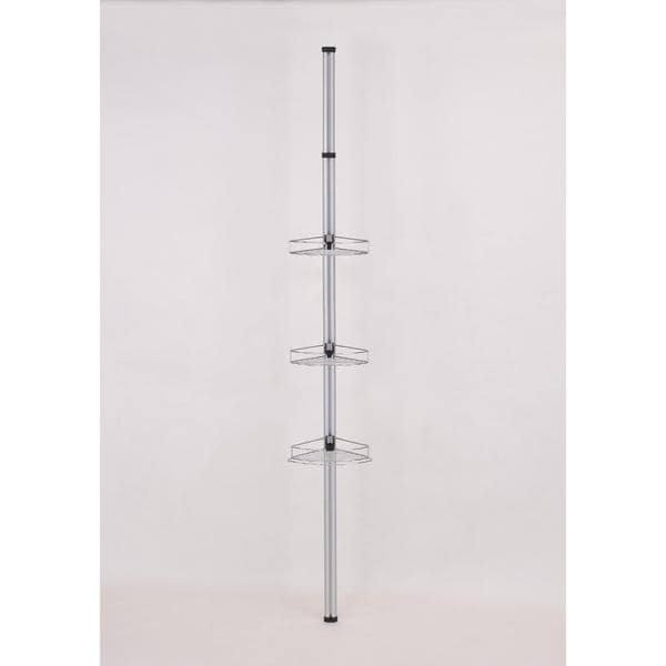 Modern Telescoping Pole with 3 Storage Racks