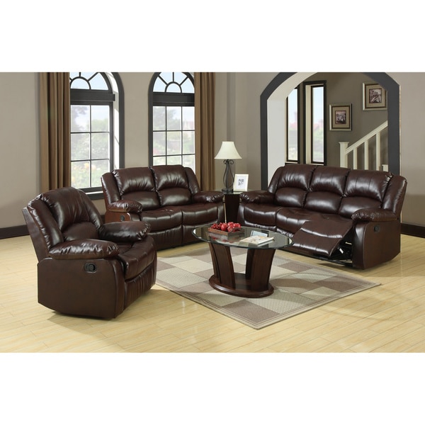 Furniture of America Winsley 3 piece Classic Plush Cushion Recliner