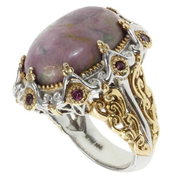 Michael Valitutti Two tone Duman Stone Ring Michael Valitutti Gemstone Rings