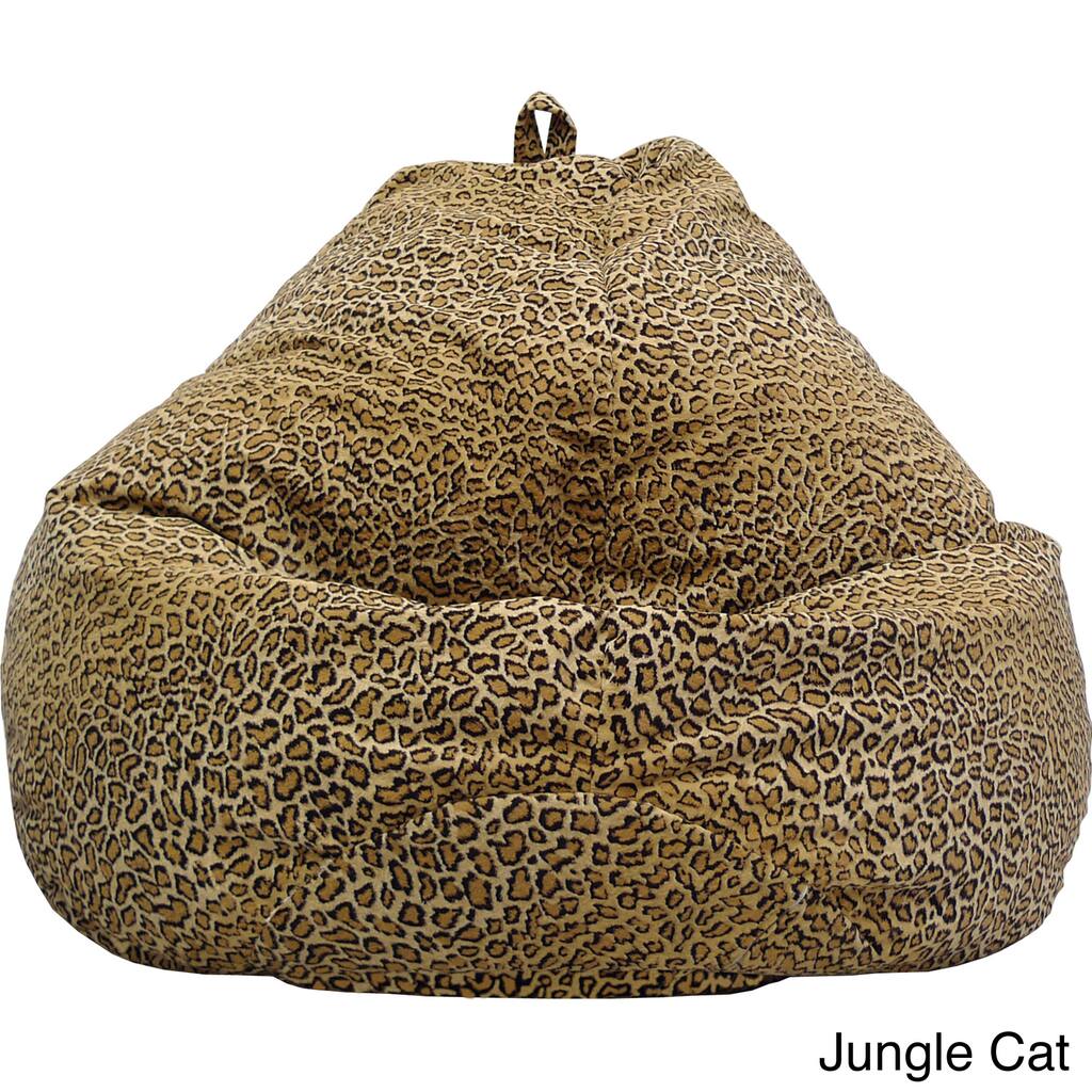Gold Medal Large Safari Microfiber Teardrop Bean Bag