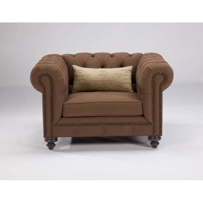 JAR Designs 'Alphonse Tufted' Chocolate Chair