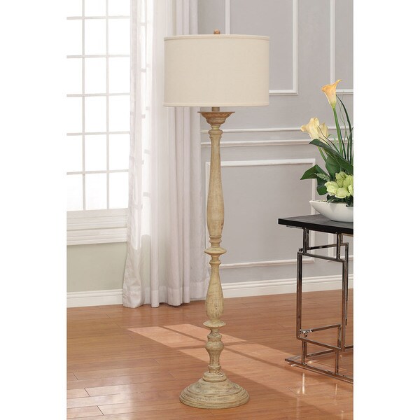 distressed cream floor lamp