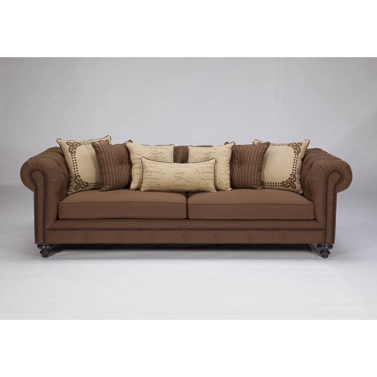JAR Designs 'Alphonse Tufted' Chocolate Sofa