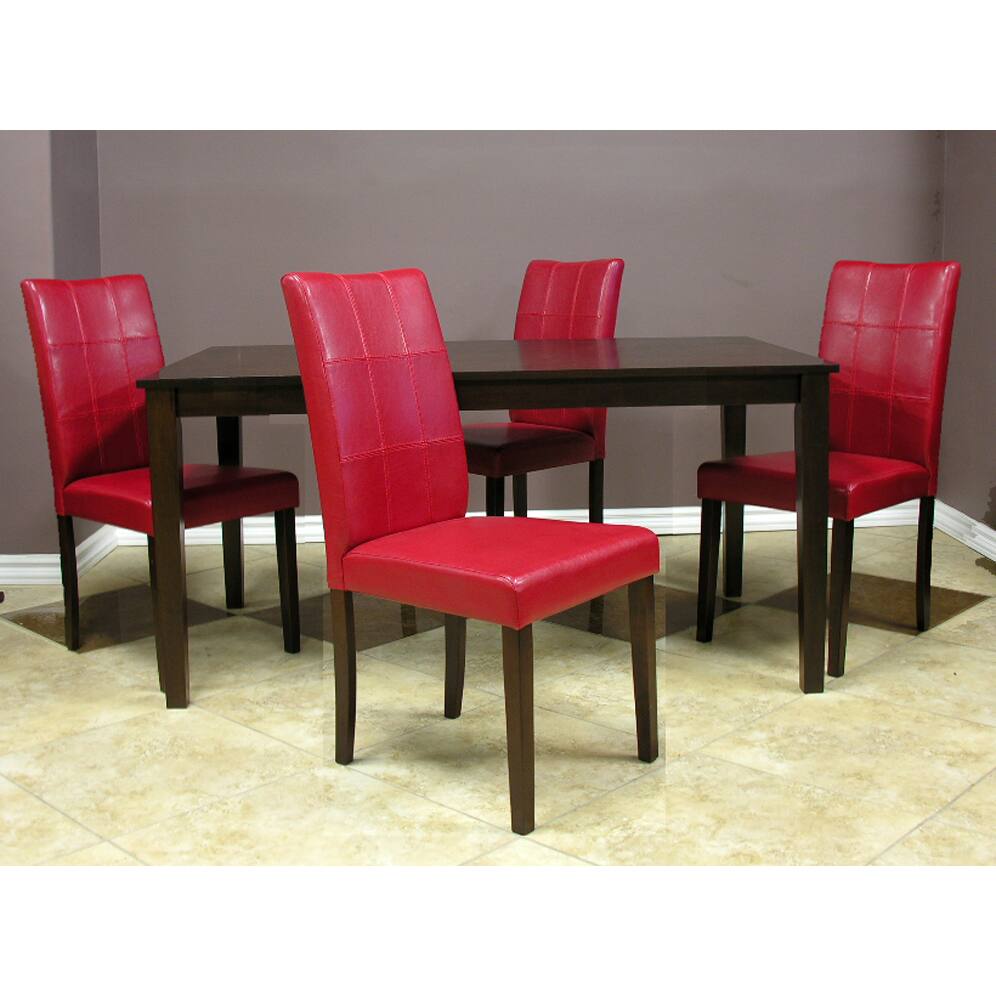 Warehouse of Tiffany Evellen Red Dining Set (Set of 5)