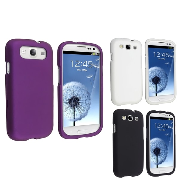 BasAcc Snap on Rubber Coated Case for Samsung Galaxy SIII/ S3 (Pack of 3) BasAcc Cases & Holders