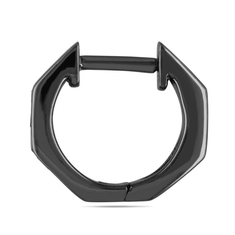 Miadora Sterling Silver 1/4ct TDW Black Diamond Cuff Earrings
