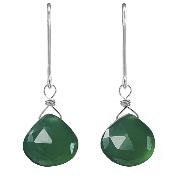 Shop Green Chalcedony Sterling Silver Earrings. Ashanti Jewels - Free ...