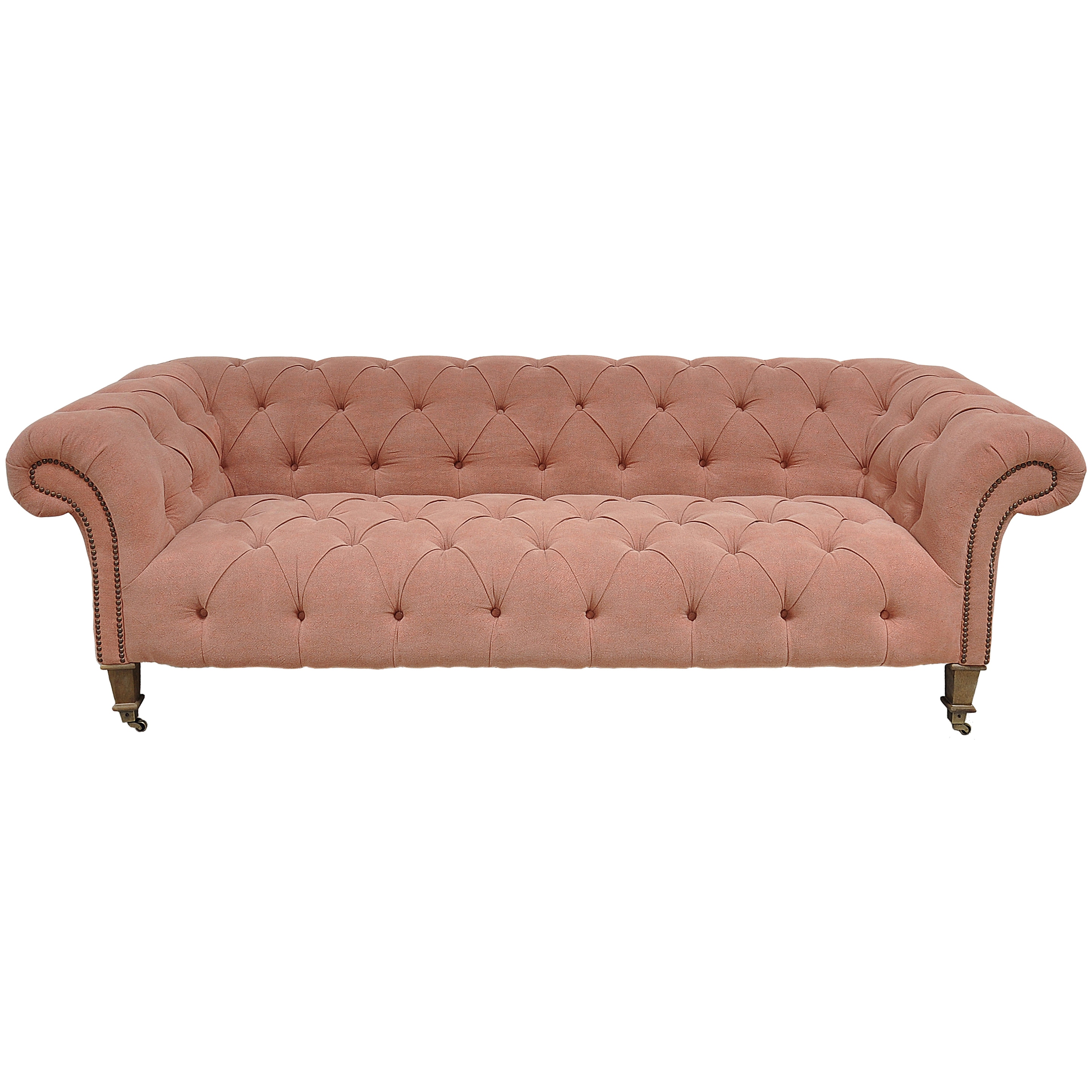 Mikayla Light Rust Stone Wash Linen Sofa