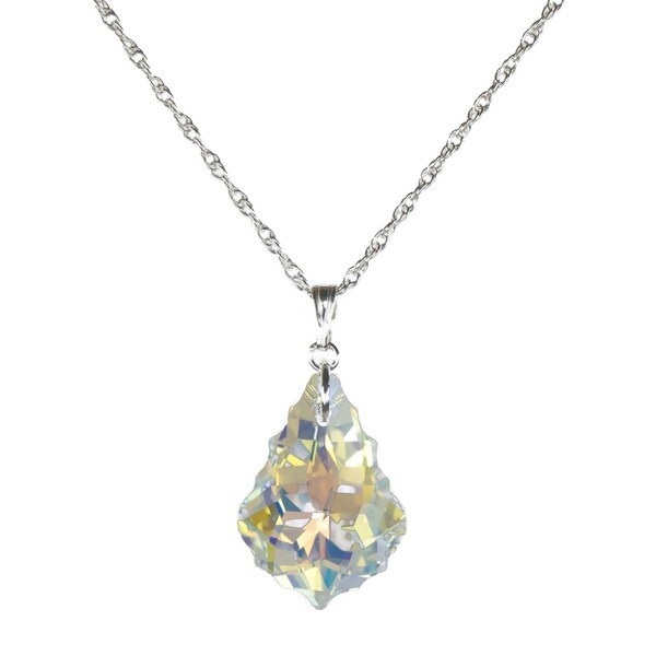 Handmade Jewelry by Dawn Sterling Silver Crystal Aurora Borealis Baroque Rope Chain Necklace (USA)