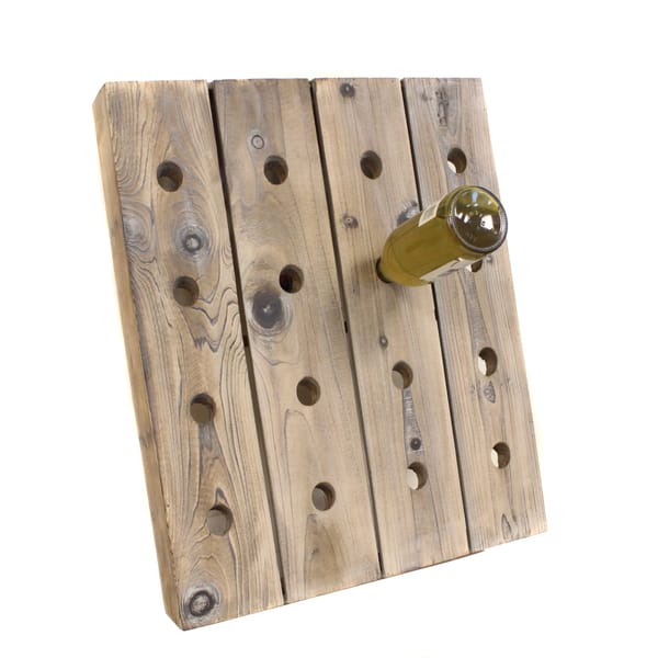 Shop French Style Reclaimed Wood 16 Bottle Wine Rack Holder Free