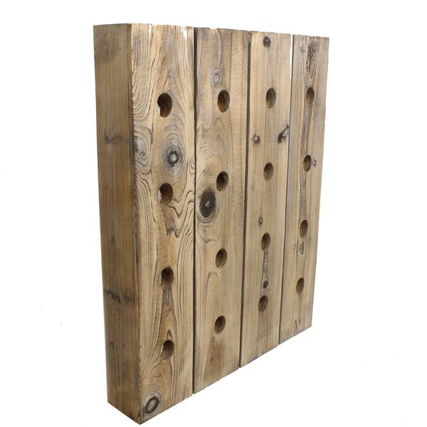 Shop French Style Reclaimed Wood 16 Bottle Wine Rack Holder Free