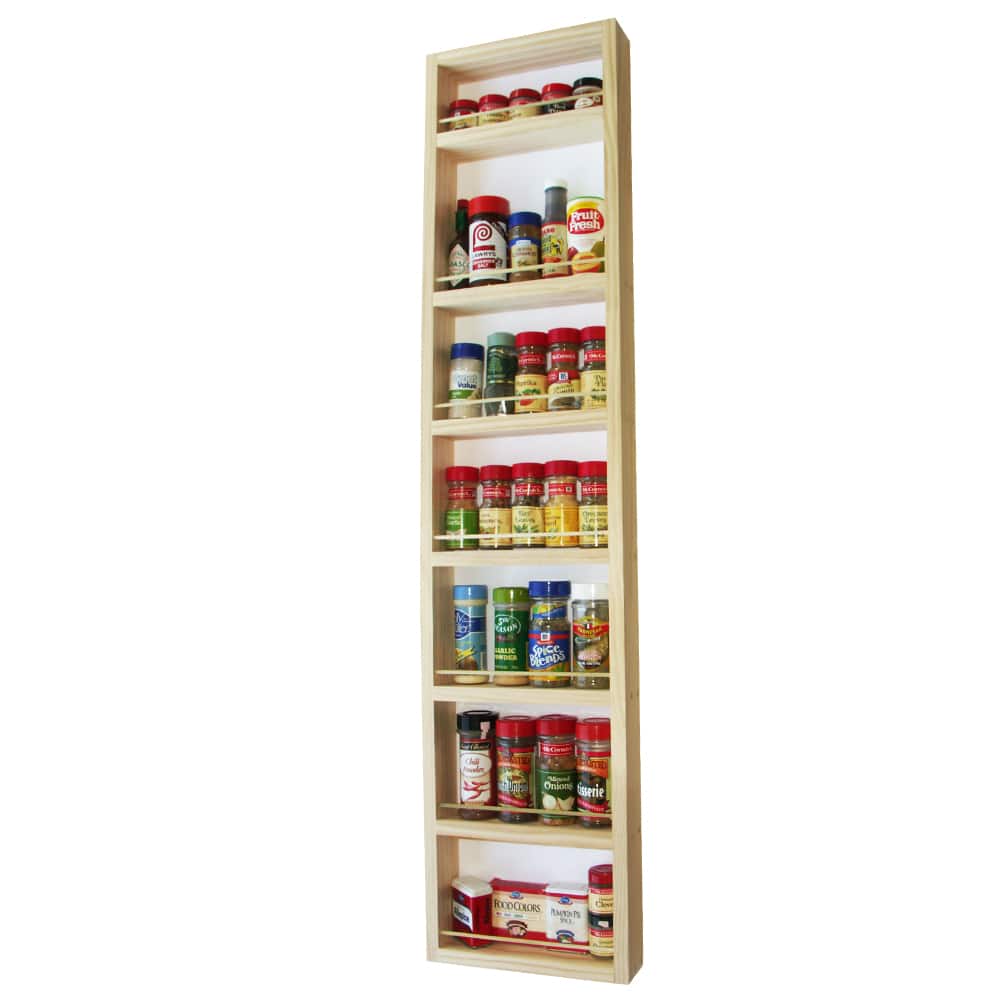 Solid Pine Wood 48-inch On-the-wall Spice Rack