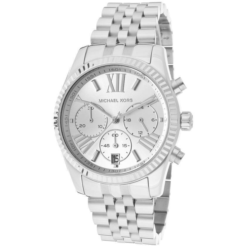 Michael Kors Women's MK5555 Lexington Silver Chronograph Watch