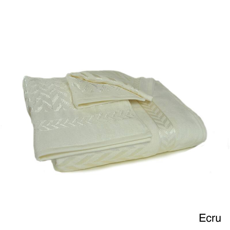 Austin Horn Classics Milano Jacquard 3-piece Towel Set - Off White - Microfiber/Cotton