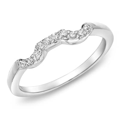 Auriya 14k Gold 1/10ctw Round Diamond Curved Wedding Band (H-I, I1-I2)