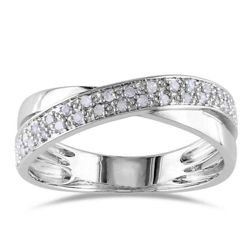 Miadora Sterling Silver 1/6ct TDW White Diamond Ring - Unisex - 9