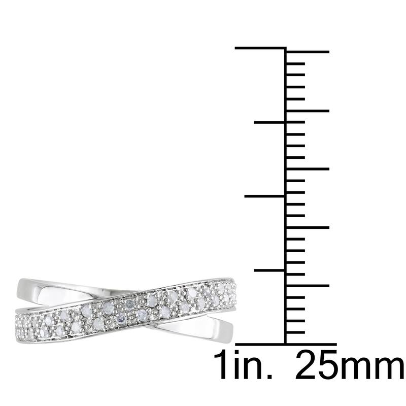 Miadora Sterling Silver 1/6ct TDW White Diamond Ring
