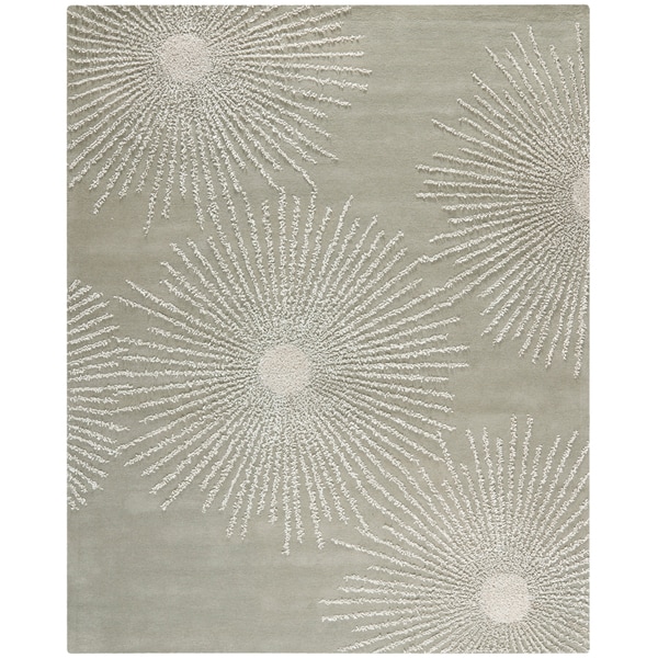Safavieh Handmade Soho Burst Green/Grey New Zealand Wool Rug