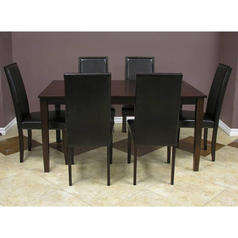 Warehouse of Tiffany Blazing Dark Brown 7-piece Dining Table and Chairs Set