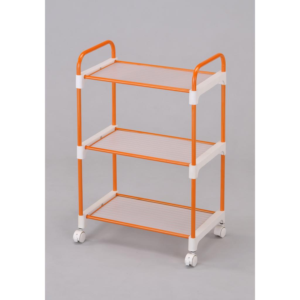 Stainless Steel Orange 3-tier Utility Cart