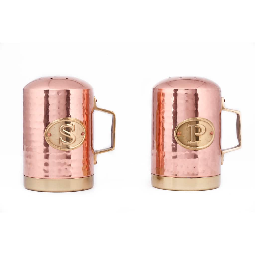 Old Dutch Decor Copper Hammered Stovetop Salt and Pepper Set - Copper Hammered