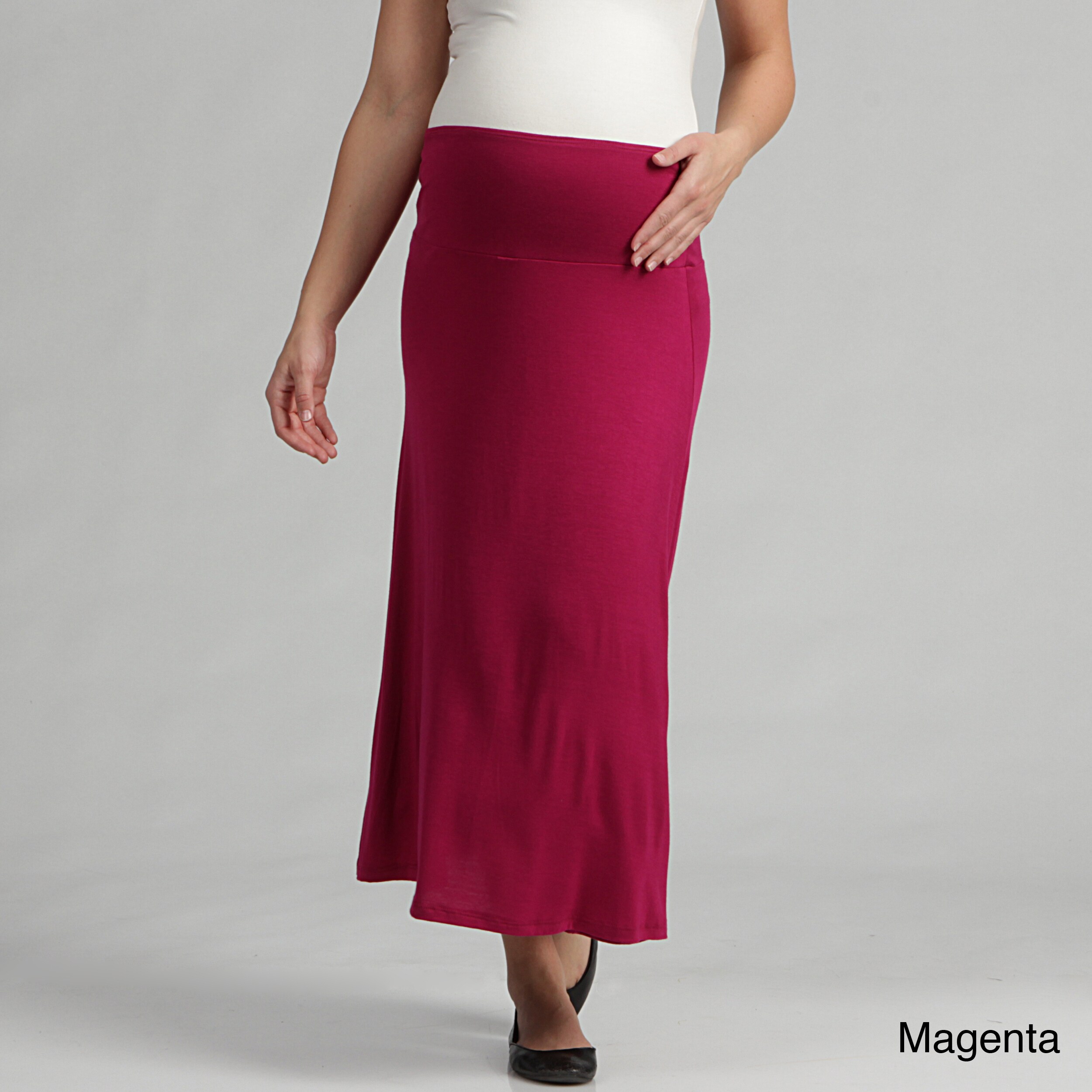 pink maternity maxi skirt