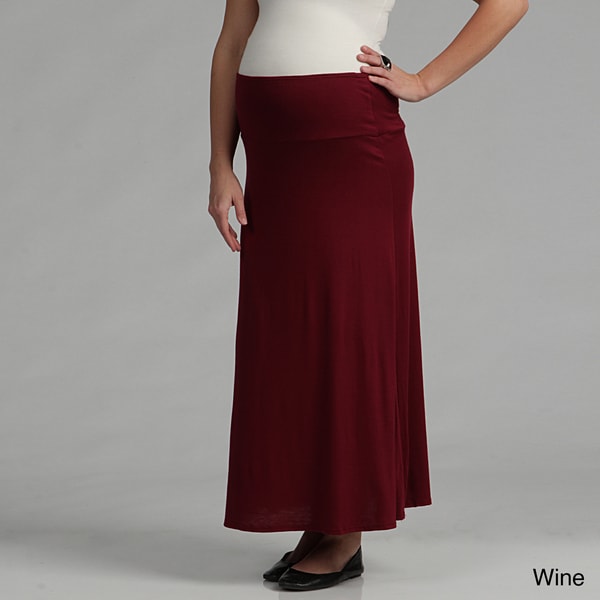 24/7 Comfort Apparel Womens Maternity Maxi Skirt