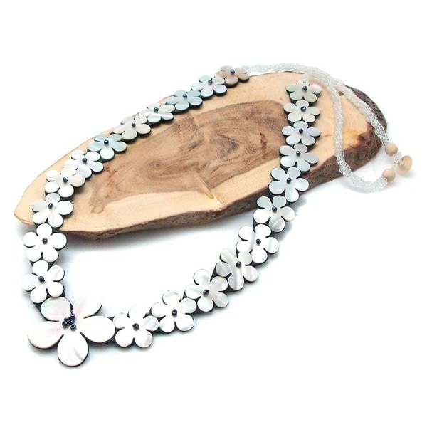 Plumeria Leis Tropical Dream Mother of Pearl Necklace (Philippines)